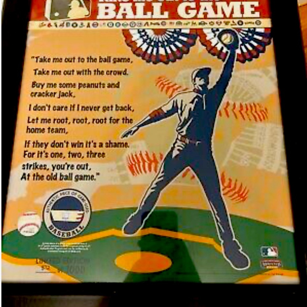 Take me out to the ball game baseball, limited edition 872 out of 1000. Official